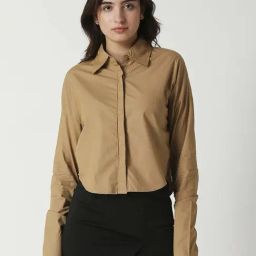 Remanika Tan Cotton Shirt-image-70
