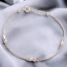 Taraash 925 Sterling Silver Cylindrical Beaded Chain Bracelet for Women-46