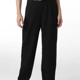 Only Black Blended Solid Mid Rise Trousers-picture-16