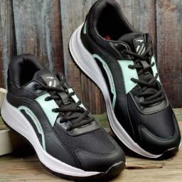 Asian Men's Black Running Shoes-image-56