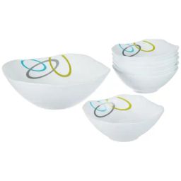 Larah by Borosil White Glass Pudding Set of 7-13
