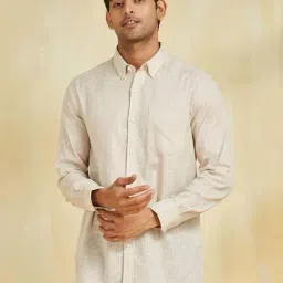 Fabindia Beige Cotton Comfort Fit Shirts-picture-13