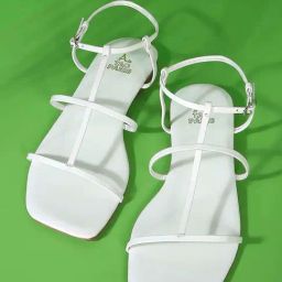 Tao Paris Women's Ankara White Ankle Strap Sandals-image-13