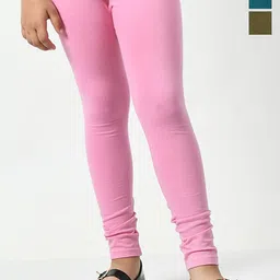 KAYU Girls Pack Of 3 Solid Ankle Length Leggings-picture-9