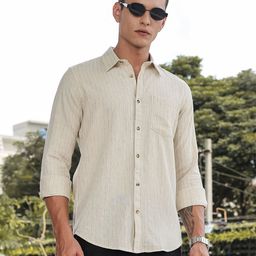 Thomas Scott Classic Slim Fit Striped Spread Collar Pure Cotton Casual Shirt-picture-15