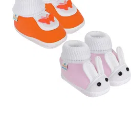 NESKA MODA 12 To 18 Month NonSlip Set of 2 Pair Toddler Baby Unisex Soft Cotton Rabbit Face Booties-20
