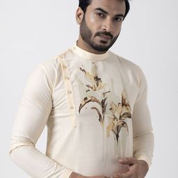 DEVOILER Men Ethnic Motifs Printed Regular Kurta with Pyjamas image 5