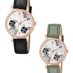 CSAMON Women Set Of 2 Printed Dial & Straps Analogue Watch C36RG BLK GRE Fosil L-image-54