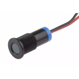 RS PRO Blue Panel Mount Indicator 2V DC, Mounting Hole Size 8 mm, Termination Type Lead Wires, IP Rating IP67, Model No 7001974-27