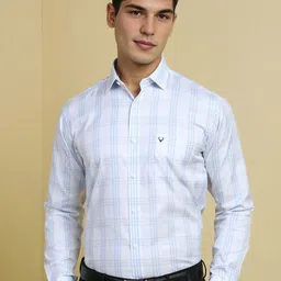 Allen Solly Men Slim Fit Spread Collar Tartan Checked Cotton Formal Shirt-image-90