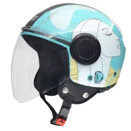 Studds URBAN SUPER D3 DECOR BLUE & YELLOW (600 mm) X Large Open Face Helmet, BLUE & YELLOW N6-48