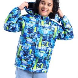 Pine Kids Full Sleeves Abstract Printed Medium Winter Jacket - Multicolor-image-29