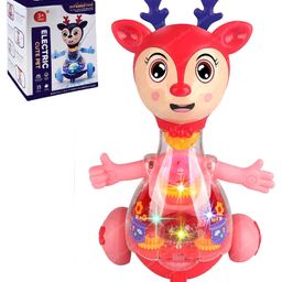 FunBlast Transparent Deer Toy with 3D Flashing Light & Sound  Red-21