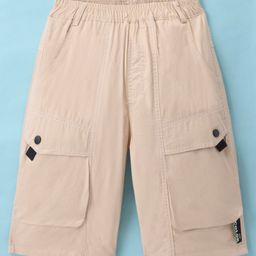 Kookie Kids Knee Length Solid Color Shorts - Khakhi-image-50