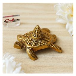 eCraftIndia Golden Brass Meru Shree Yantra on Tortoise Statue Showpiece-20