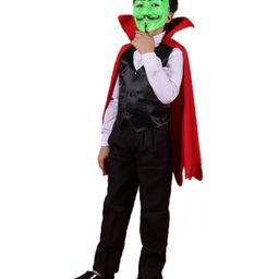 Itsmycostume Halloween Theme Full Sleeves Dracula Vampire Costume Set - Red-image-96