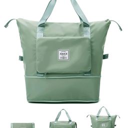 New Pinch Large Capacity Folding Travel Bag, Dry and Wet Separation Multifunctional Sports Shoulder Bag, Foldable Travel Duffel Bag(Colour May Vary)-16