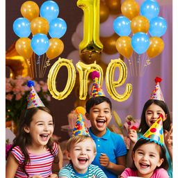 Funcart 1st Birthday boy Balloon Decoration Multicolor - Pack of 24-20