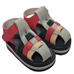 yoyo Colour Blocked Velcro Closure Sandals - Black-image-39