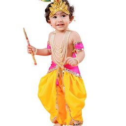 Itsmycostume Janmashtami Theme Lord Krishna Costume Set - Magenta-image-93