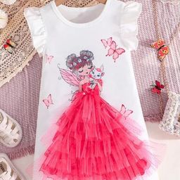 YK Girls Printed A-Line Dress-picture-7