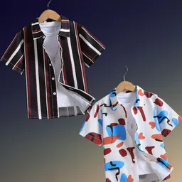 SHREE VANKIYA HANUMANJI FASHION Kids-Unisex Cotton Casual Shirts-picture-2