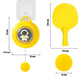 VGRASSP Adjustable Hanging Table Tennis Trainer Toy For Kids And Adults - Indoor Training Toy With Push Button String Retraction - Includes 6 Ping Pong Balls and 2 Rackets - Multicolor image 3