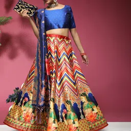 Kaizen TEXO FAB Printed Semi-Stitched Lehenga & Unstitched Blouse With Dupatta-picture-13