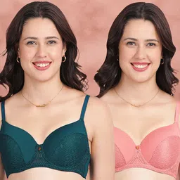 Susie Floral Self Design Bra Medium Coverage Underwired Lightly Padded-10