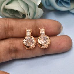 MEIRA JEWELLERY Gold-Plated Artificial Stones Studded Contemporary Shaped Studs-picture-20