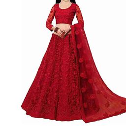 F Plus Fashion Girls Semi-Stitched Lehenga & Unstitched Blouse Net-image-35