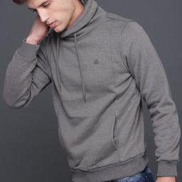 WROGN Men Grey Solid Sweatshirt-image-107