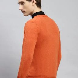Monte Carlo Rust Cotton Regular Fit Solid Pullover image 2