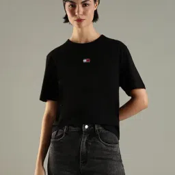 Tommy Hilfiger Black Cotton Regular Fit T-Shirt-picture-20