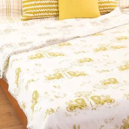 Resting Lion Mulmul And Cotton Voile Double Dohar - Lime And Grey-13