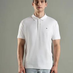 Tommy Hilfiger White Cotton Regular Fit Polo T-Shirt-image-114