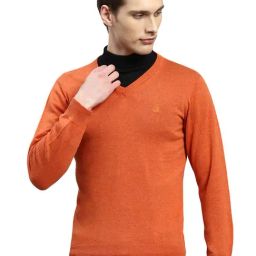 Monte Carlo Rust Cotton Regular Fit Solid Pullover image 5