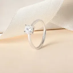 Touch925 Silver Solitaire CZ Stone Band Ring for Women-picture-48