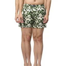 UnderJeans by Spykar Green Printed Boxers - Pack of 2-image-88