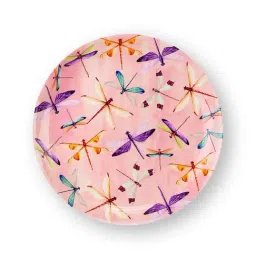 Home4U Abasi Pink Bone China Wall Plate - Set of 1-35