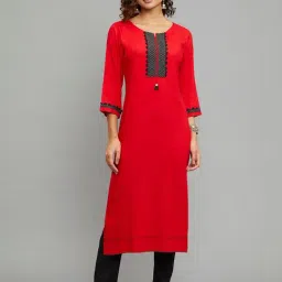 paislei Red A Line Kurta-picture-47