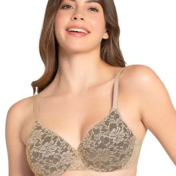 Amante Beige Lace Work T-Shirt Bra-image-16
