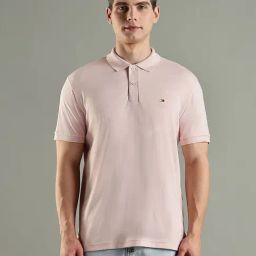 Tommy Hilfiger Pink Cotton Regular Fit Polo T-Shirt-image-70