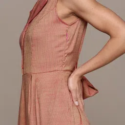 aarke Ritu Kumar Rust Solid Printed Jumpsuit image 5