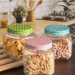 Goodhomes Transparent Glass Storage Cube Jar - Set of 3-image-22