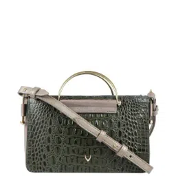 Hidesign Green Textured Medium Sling Handbag-0