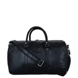 Leather World Black Medium Duffle Bag-11