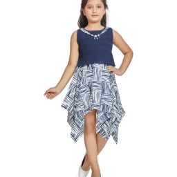 Peppermint Kids Navy & White Printed Dress-picture-3