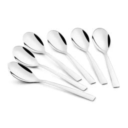FnS Trendz Silver Stainless Steel Dinner Spoons - Set of 6-36