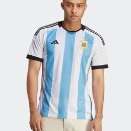 adidas White & Light Blue Regular Fit Round Neck AFA Home Jersey-image-16